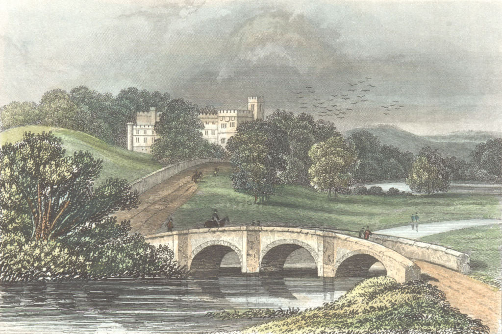 DERBYS. Haddon Hall, Derbyshire. DUGDALE 1835 old antique print picture